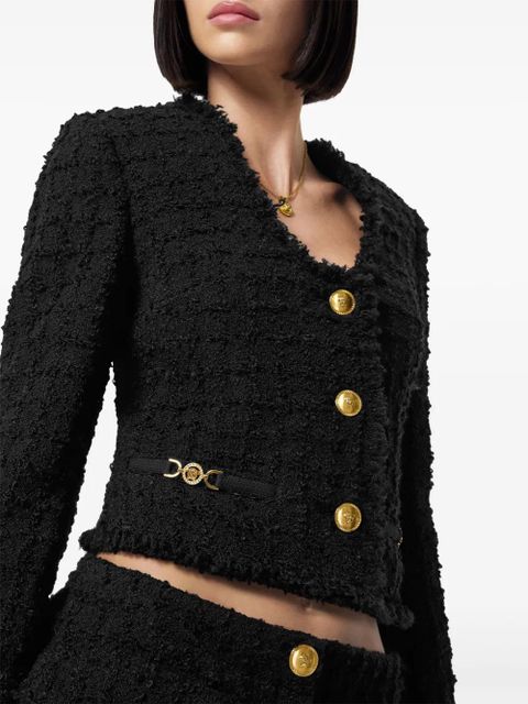 Versace Heritage tweed cropped jacket - Black