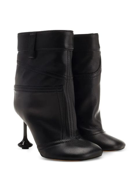 LOEWE Toy petal-toe leather ankle boots - Black