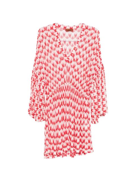 Missoni V-neck patterned beach dress - Red - zdjęcie produktu nr 1