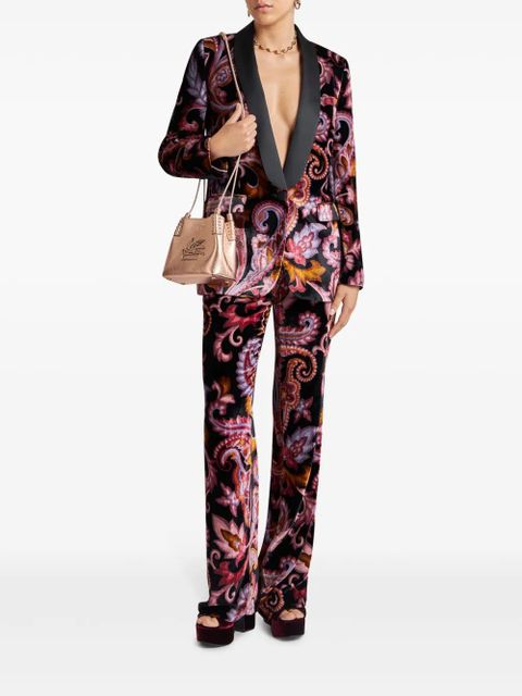ETRO paisley velvet trousers - Black