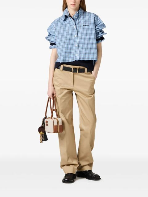 Miu Miu checked poplin shirt - Blue - zdjęcie produktu nr 2