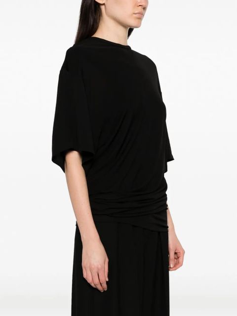 Christopher Esber draped-detail short-sleeve T-shirt - Black