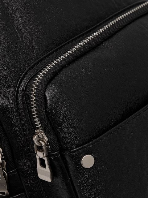 Answear.LAB plecak skórzany damski kolor czarny mały gładki