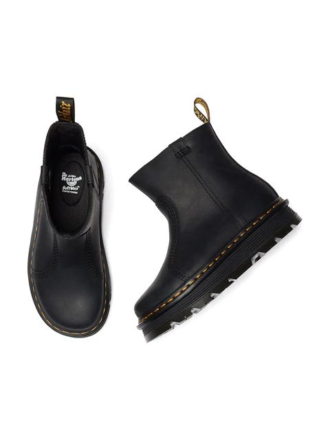 Dr. Martens botki ZebZag Rigger damskie kolor czarny na płaskim obcasie DM42662001