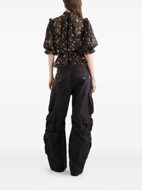 Dolce & Gabbana ruffled floral blouse - Black