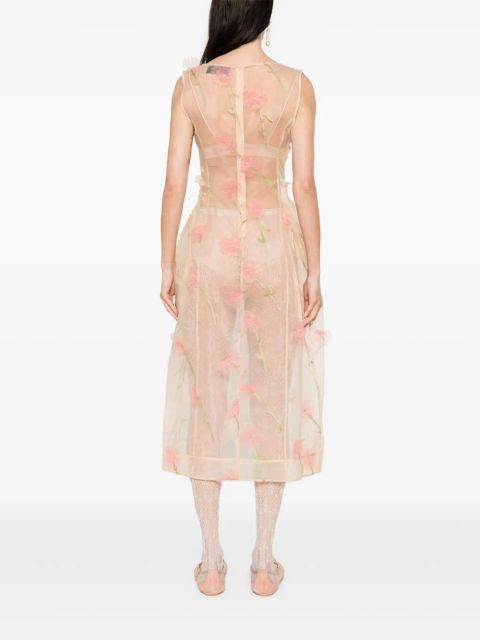 Simone Rocha spculpted carnation midi dress - Neutrals