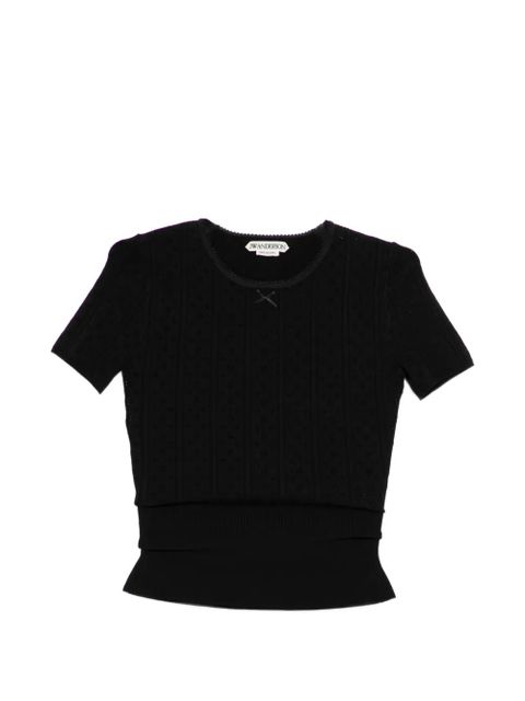 JW Anderson pointelle bow top - Black - zdjęcie produktu nr 1