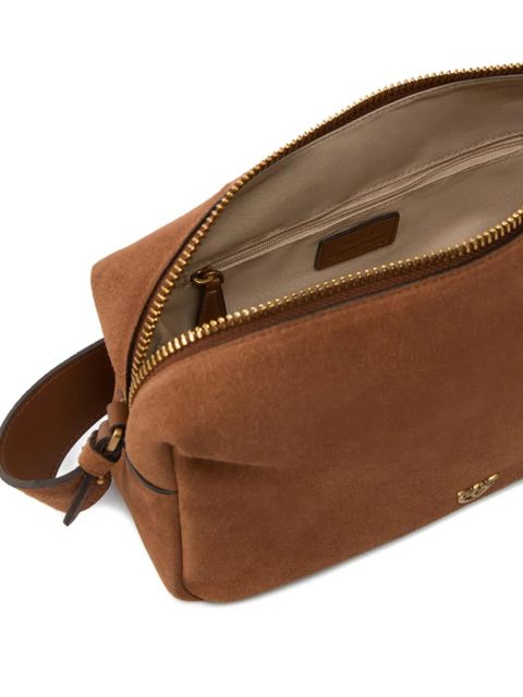 PINKO antique-gold logo crossbody bag - Brown