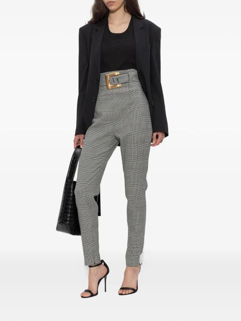 Balmain logo-embroidered ribbed tank top - Black - zdjęcie produktu nr 2