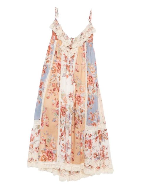 ZIMMERMANN floral lace midi dress - Neutrals