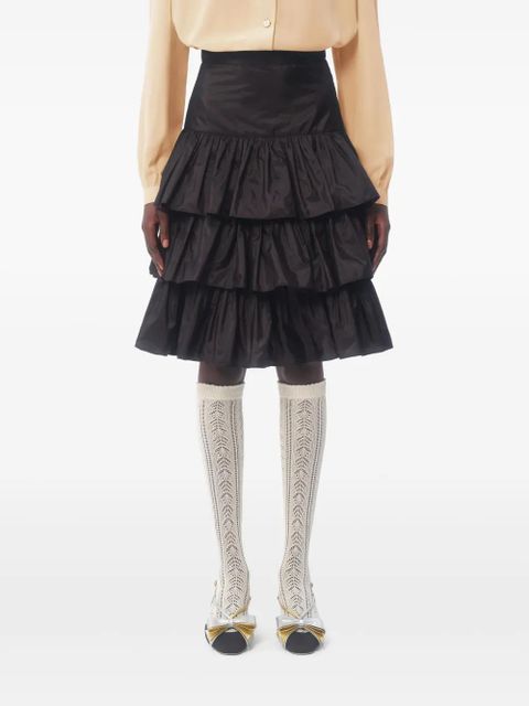 Valentino Garavani ruffled taffeta skirt - Black