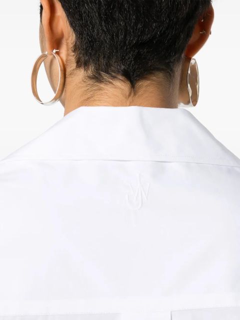 JW Anderson bow-tie cotton cropped shirt - White - zdjęcie produktu nr 2