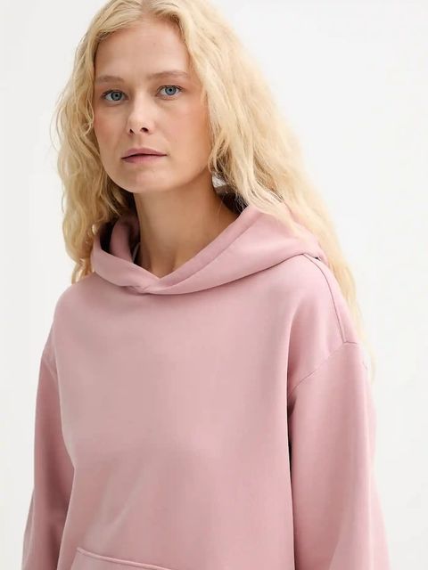 Levi's bluza bawełniana damska kolor różowy z kapturem gładka A8790 - zdjęcie produktu nr 2