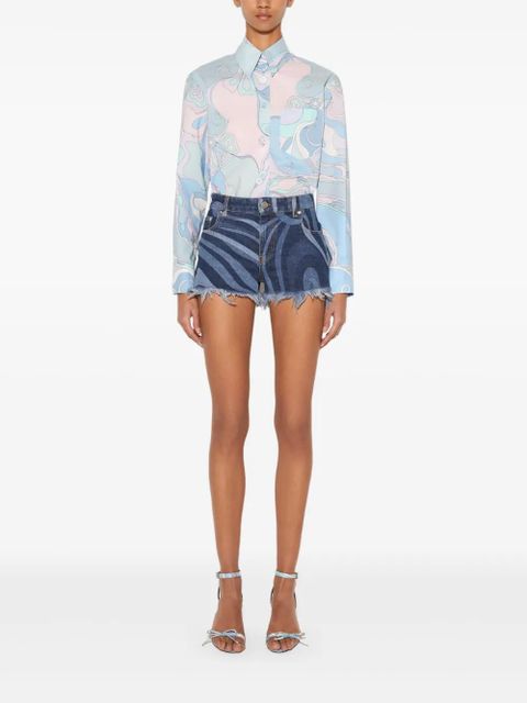 PUCCI orchidee-print cotton shirt - Blue - zdjęcie produktu nr 2