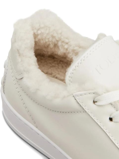 Tod's shearling-trimmed sneakers - Neutrals