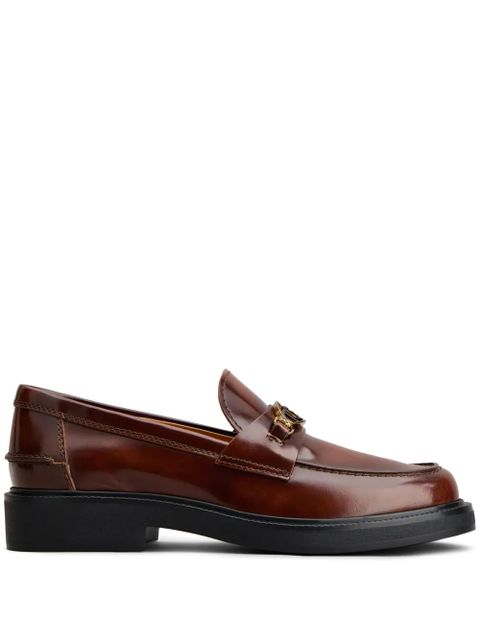 Tod's logo-plaque leather loafers - Brown - zdjęcie produktu nr 1