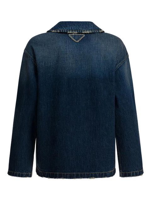 Prada Peter Pan-collar denim jacket - Blue