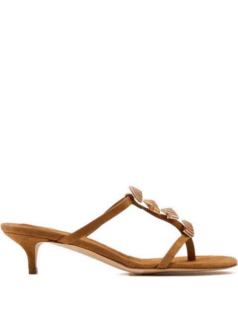 Christopher Esber shell-embellished kitten-heel sandals - Brown - zdjęcie produktu nr 1