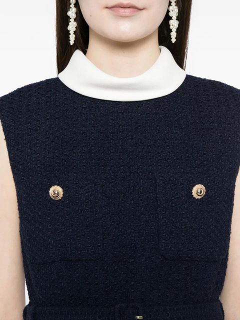 Self-Portrait Boucle chiffon mini dress - Blue