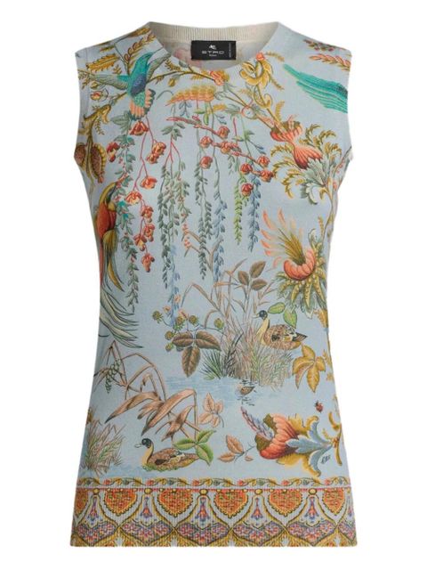 ETRO flora fauna-motif tank top - Blue - zdjęcie produktu nr 1