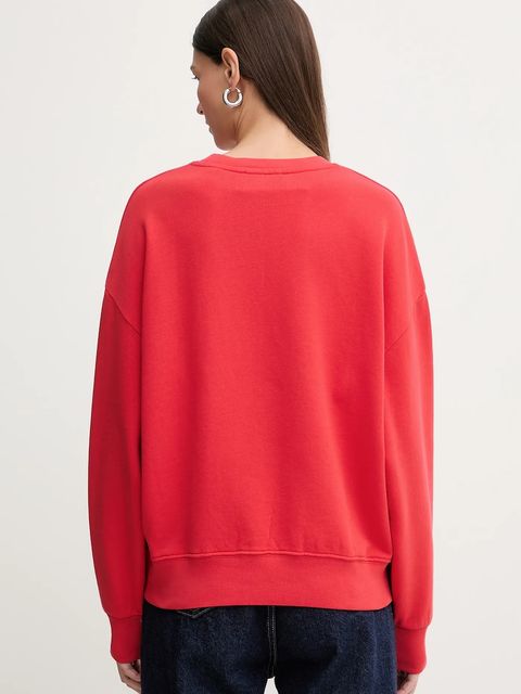 Marc O'Polo bluza bawełniana damska kolor czerwony gładka 600407354175