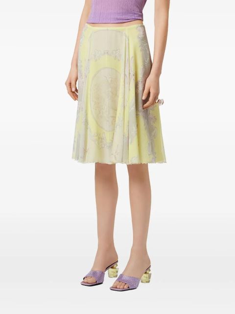 Versace Cameo silk midi skirt - Yellow