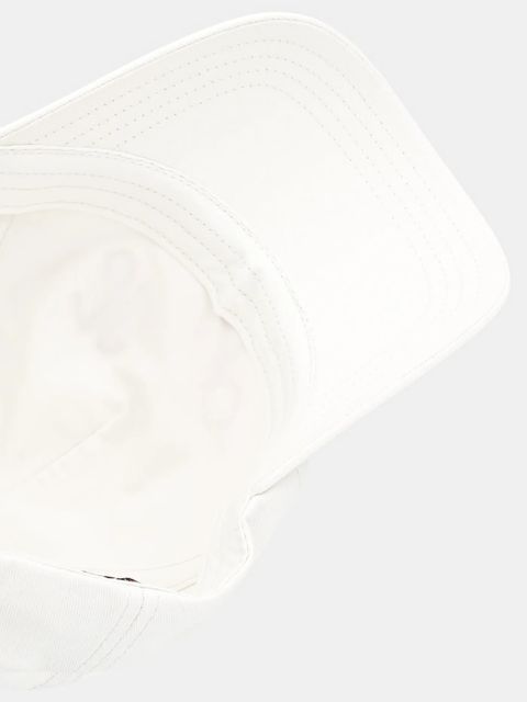 HUGO czapka z daszkiem bawełniana kolor biały z aplikacją 50546591