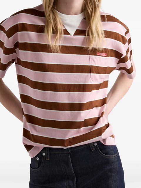 Prada Bayadere striped lisle cotton T-shirt - Pink