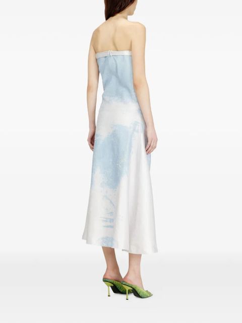 Diesel biker straps strapless dress - White