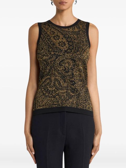 ETRO sleevless paisley-motif top - Black - zdjęcie produktu nr 2