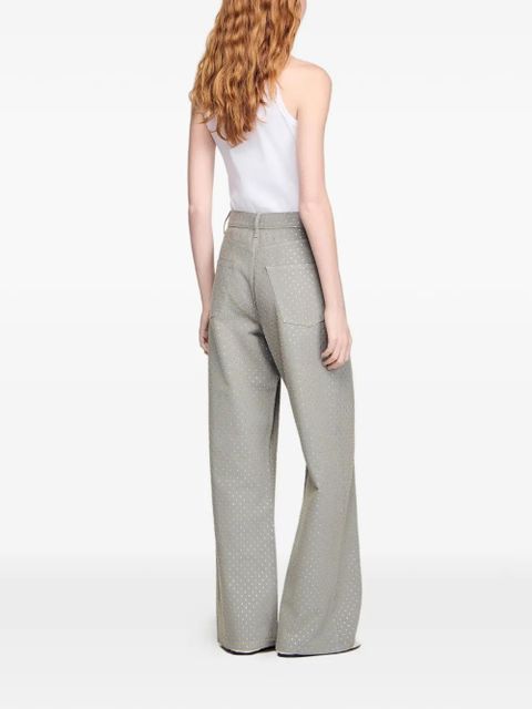 SANDRO rhinestone-embellished jeans - Grey