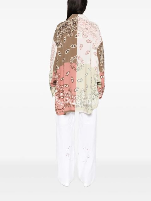 The Attico paisley-print patchwork shirt - Brown