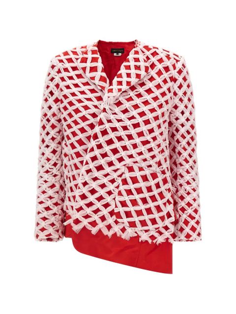 Comme Des Garçons tulle-weave asymmetric blazer - Red - zdjęcie produktu nr 1