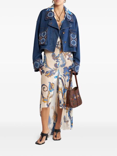 ETRO embroidered cropped jacket - Blue - zdjęcie produktu nr 2