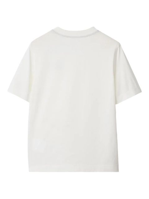 Burberry Equestrian Knight-detail cotton T-shirt - White