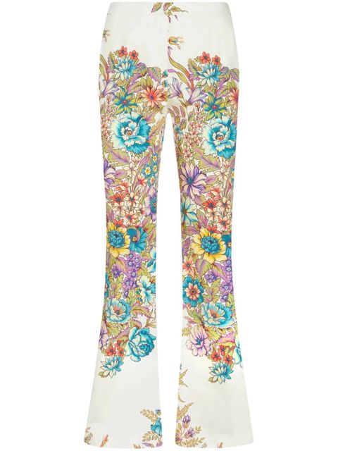 ETRO floral-print flared trousers - White - zdjęcie produktu nr 1