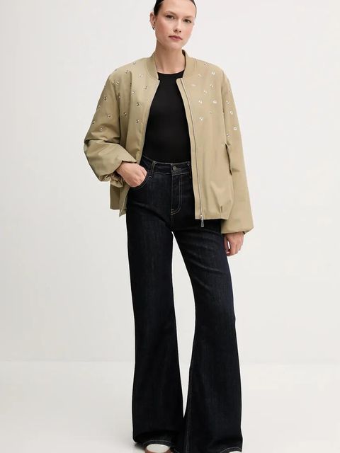 Sisley kurtka kolor zielony przejściowa 2ZCRLN05L