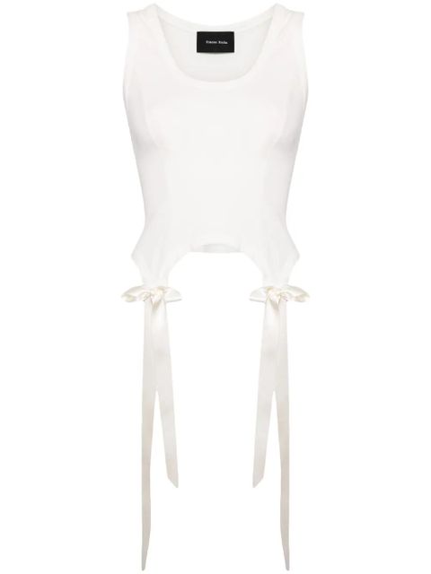 Simone Rocha Easy Bow Tails cotton tank top - White - zdjęcie produktu nr 1