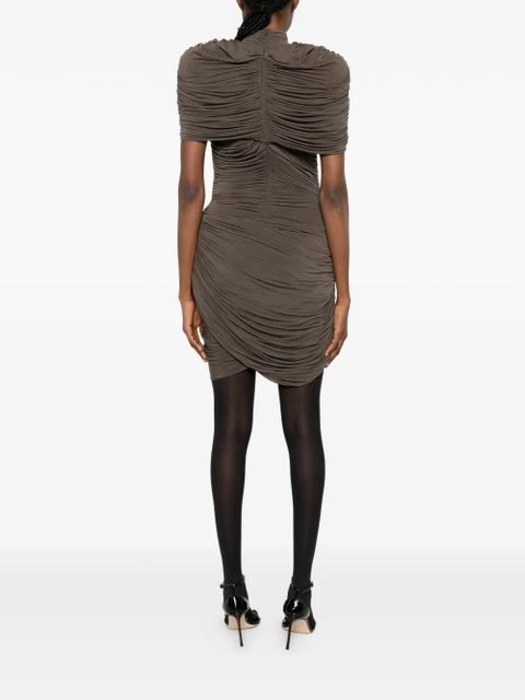 Magda Butrym high-neck draped mini dress - Brown
