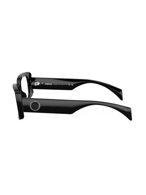 Versace Eyewear Medusa-plaque rectangle-frame glasses - Black