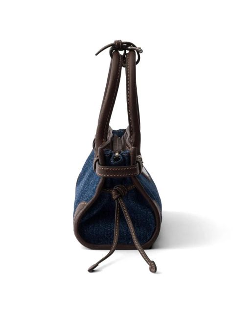 Prada Bonnie small denim and leather handbag - Blue