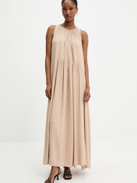 Answear.LAB sukienka kolor beżowy maxi rozkloszowana - zdjęcie produktu nr 1
