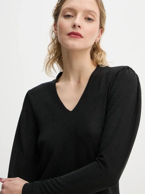 Bruuns Bazaar longsleeve damskie kolor czarny BBW4246