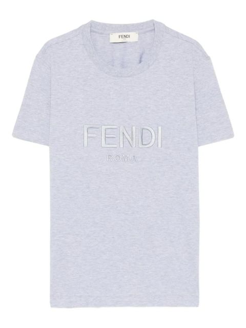 FENDI embroidered-logo T-shirt - Grey - zdjęcie produktu nr 1