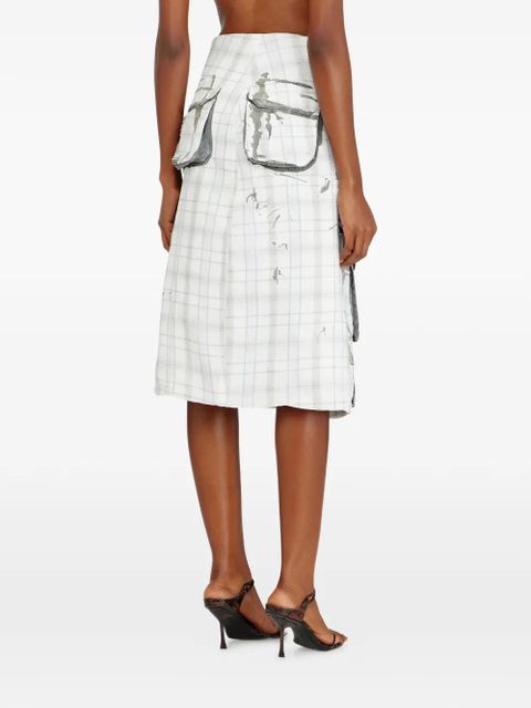 Diesel De-Vorin-Fsi1 midi A-line skirt - Grey