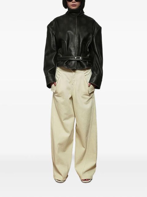 Christopher Esber burnished belted leather jacket - Black - zdjęcie produktu nr 2