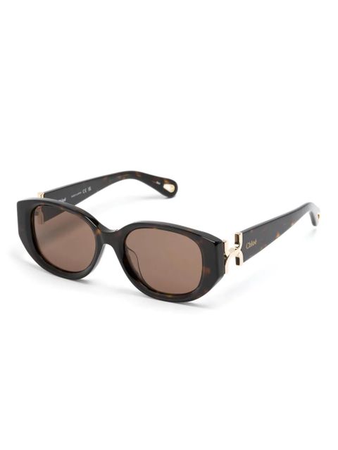 Chloé Eyewear Marcie oval-frame sunglasses - Brown - zdjęcie produktu nr 2