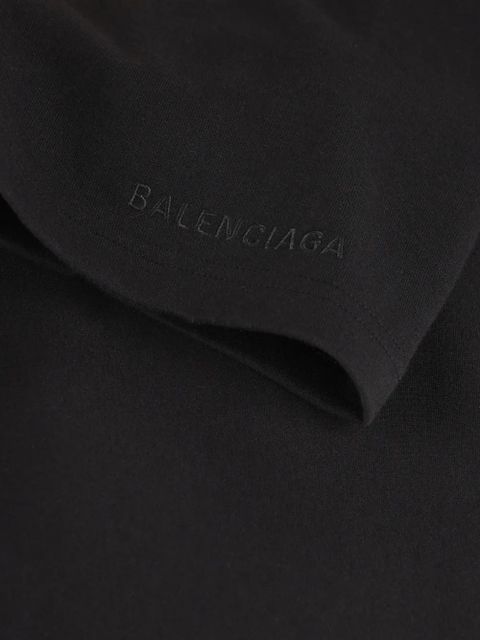 Balenciaga embroidered cropped T-shirt - Black