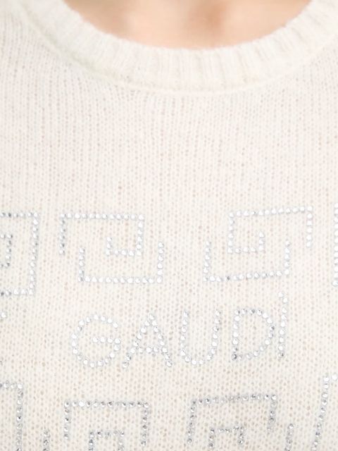 Gaudi sweter z dodatkiem wełny damski kolor beżowy 521BD53009