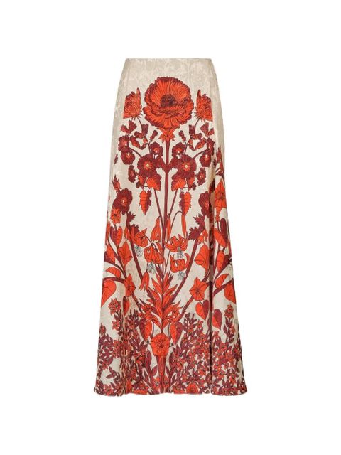 Johanna Ortiz Encanto De Isla floral-pattern midi skirt - Neutrals - zdjęcie produktu nr 1